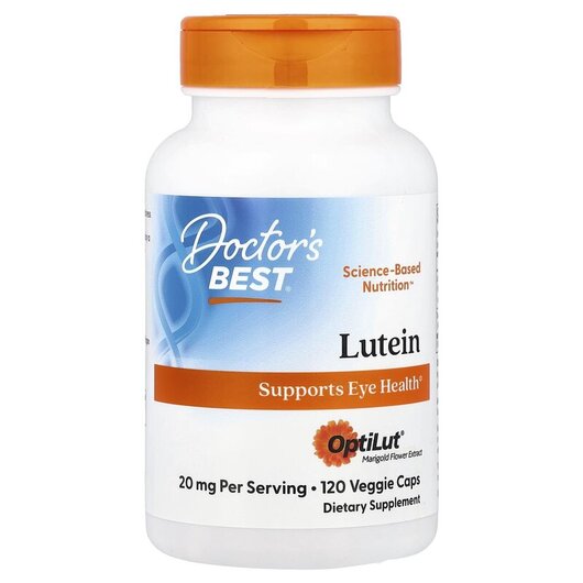 Основне фото товару Doctor's Best, Lutein with OptiLut, Оптико Лютеин 10 мг, 120
