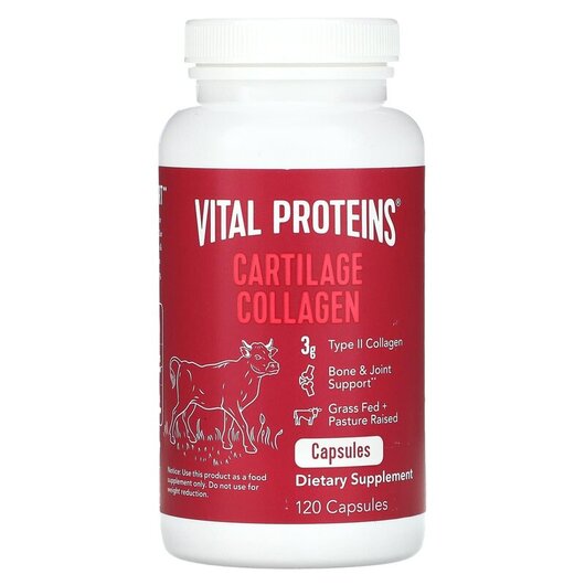 Основное фото товара Cartilage Collagen Основное фото товара Vital Proteins, Коллаген из Хрящей, Cartilage Collagen, 120 капсу