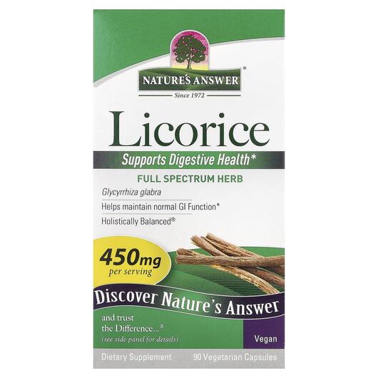 Основное фото товара Licorice 450 mg Основное фото товара Nature's Answer, Солодка 450 мг, Licorice 450 mg, 90 капсул