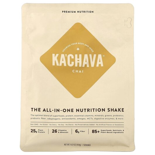 Основное фото товара KaChava, Заменитель еды, The All-In-One Nutrition Shake Chai, 434