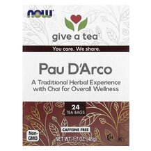 Real Tea Pau D'Arco Caffeine-Free 24 Tea Bags 1 чай NOW Real Tea Pau D'Arco Caffeine-Free 24 Tea Bags 1 чай NOW