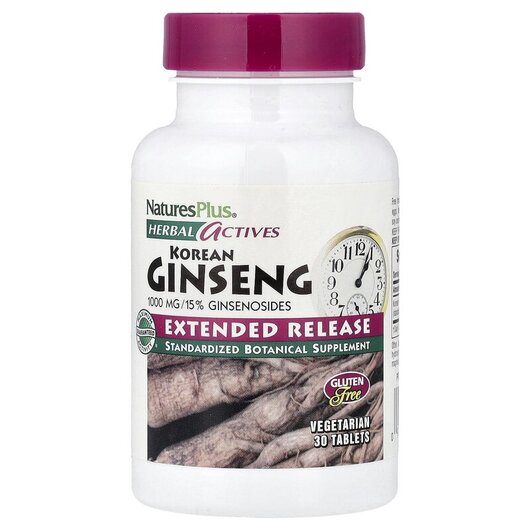 Основне фото товару Herbal Actives Korean Ginseng Extended Release 1000 mg Основне фото товару Herbal Actives Korean Ginseng Extended Release 1000, Женьшень, 30