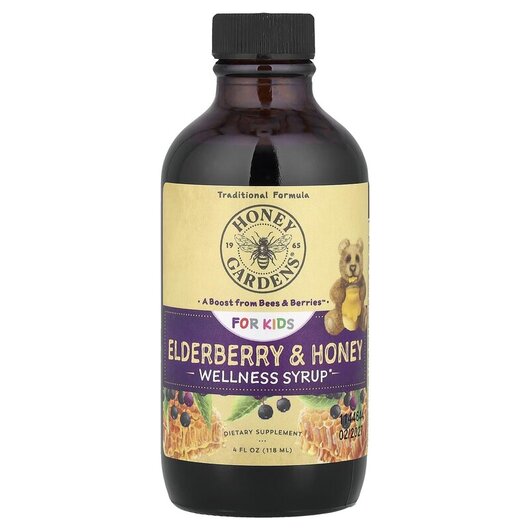 Основное фото товара Kids Elderberry & Honey Syrup Основное фото товара Honey Gardens, Сироп из Бузины, Kids Elderberry & Honey Syrup