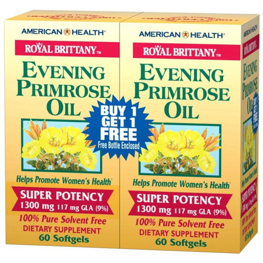 Основне фото товару Royal Brittany Evening Primrose Oil Основне фото товару Royal Brittany Evening Primrose, Олія примули вечірньої, 60 Free