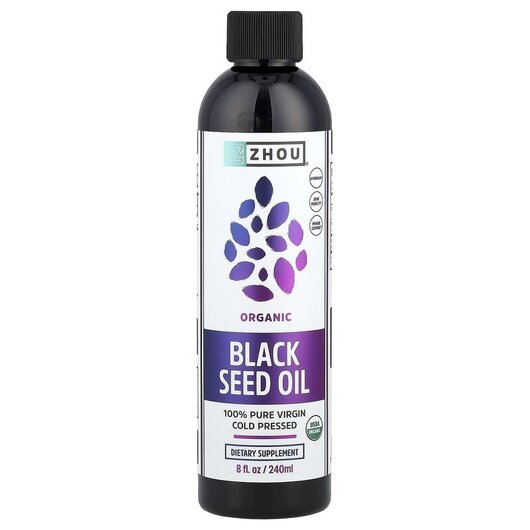 Основное фото товара Zhou Nutrition, Масло Черного Тмина, Black Seed Oil, 240 мл