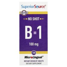 Вітамін B1 Тіамін B-1 100 mg Superior Source 100 таблеток Вітамін B1 Тіамін B-1 100 mg Superior Source 100 таблеток
