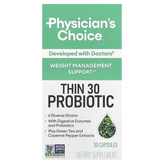 Основное фото товара Thin 30 Probiotic 15 Billion CFUs Основное фото товара Пробиотики, Thin 30 Probiotic 15 Billion CFUs, 30 капсул