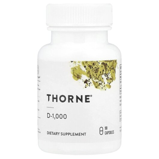 Основное фото товара Thorne, Витамин D3 25 мкг, Vitamin D-1000 25 mcg 90, 90 капсул
