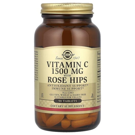 Основное фото товара Vitamin C with Rose Hips 1500 mg Основное фото товара Vitamin C with Rose Hips 1500, Витамин С с шиповником 1500 мг, 90