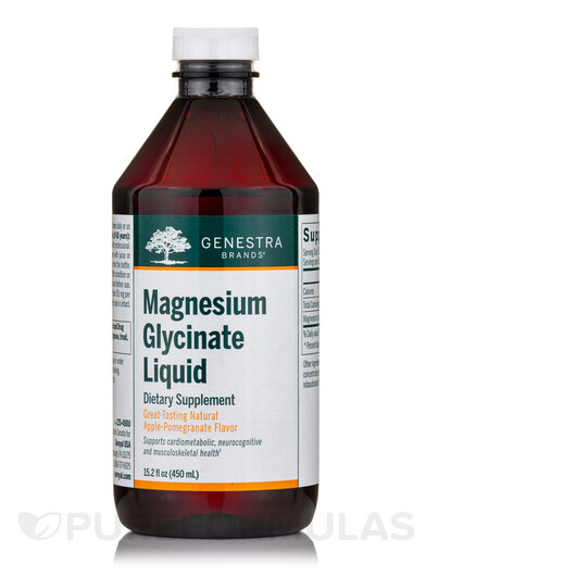 Основное фото товара Magnesium Glycinate Liquid Natural Apple-Pomegranate, Магний Глиц