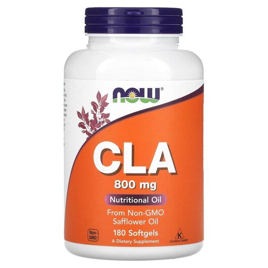 Основне фото товару CLA 800 mg Основне фото товару NOW Foods, CLA 800 mg, Лінолева кислота 800 мг, 180 капсул