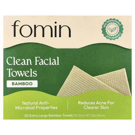 Основне фото товару Clean Facial Towels Bamboo Extra Large Основне фото товару Clean Facial Towels Bamboo Extra Large, Тонік для обличчя, 50 Tow