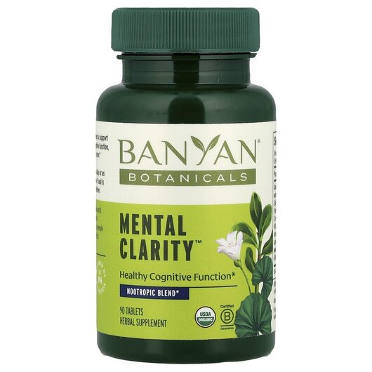 Основне фото товару Mental Clarity Основне фото товару Banyan Botanicals, Mental Clarity, Лінолева кислота, 90 таблеток