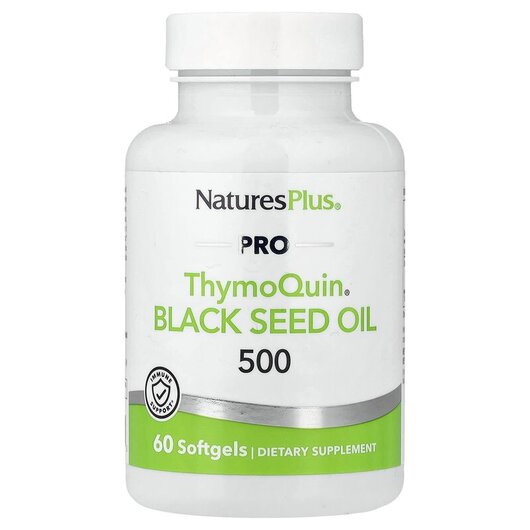 Основне фото товару Natures Plus, Pro ThymoQuin Black Seed Oil 500, Чорний кмин, 60 к