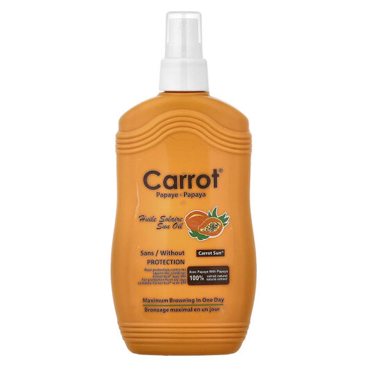 Основне фото товару Sun Oil Papaya Основне фото товару Carrot Sun, Sun Oil Papaya, Олія для засмаги, 200 мл