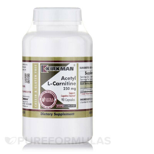 Основное фото товара L-Карнитин, Acetyl L-Carnitine 250 mg Hypoallergenic, 90 капсул