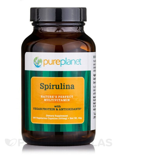 Основное фото товара Spirulina 500 mg Основное фото товара Pure Planet, Спирулина, Spirulina 500 mg, 100 капсул