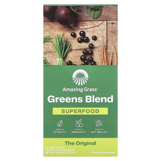 Основное фото товара Greens Blend SuperFood The Original Packets 8 g Each Основное фото товара Суперфуд, Greens Blend SuperFood The Original Packets 8 g Each, 1