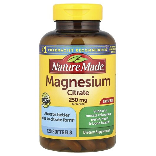 Основное фото товара Nature Made, Магний Цитрат, Magnesium Citrate, 120 капсул