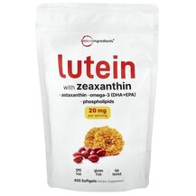 Lutein With Zeaxanthin Лютеин Micro Ingredients 400 капсул Lutein With Zeaxanthin Лютеин Micro Ingredients 400 капсул