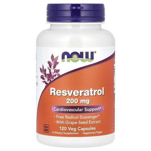 Основное фото товара Natural Resveratrol 200 mg Основное фото товара NOW Foods, Ресвератрол 200 мг, Natural Resveratrol 200 mg, 120 ка