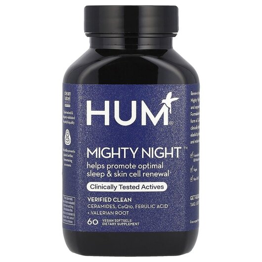 Основне фото товару HUM Nutrition, Mighty Night, Підтримка сну, 60 капсул