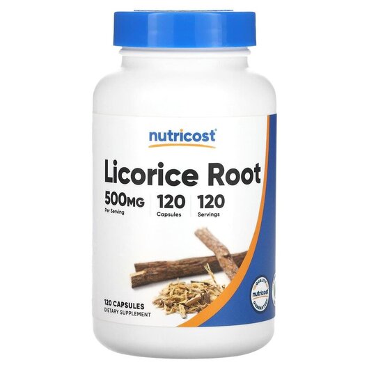 Основне фото товару Nutricost, Licorice Root 500 mg, Лакриця, 120 капсул