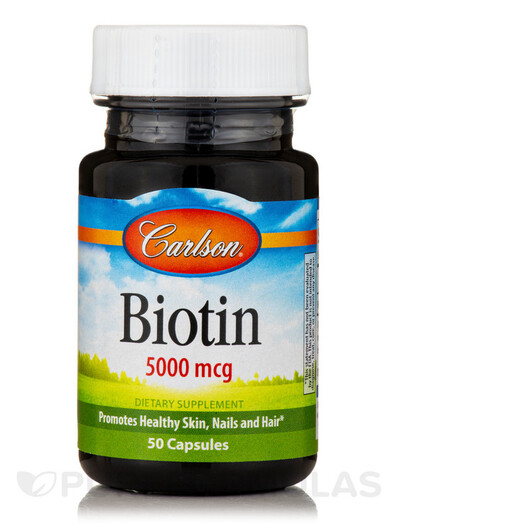 Основное фото товара Carlson, Витамин B7 Биотин, Biotin 5000 mcg, 50 капсул