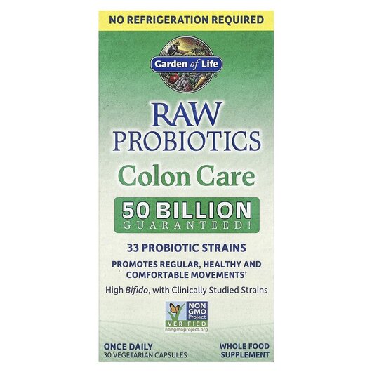 Основне фото товару RAW Probiotics Colon Care, Підтримка кишківника, 30 капсул