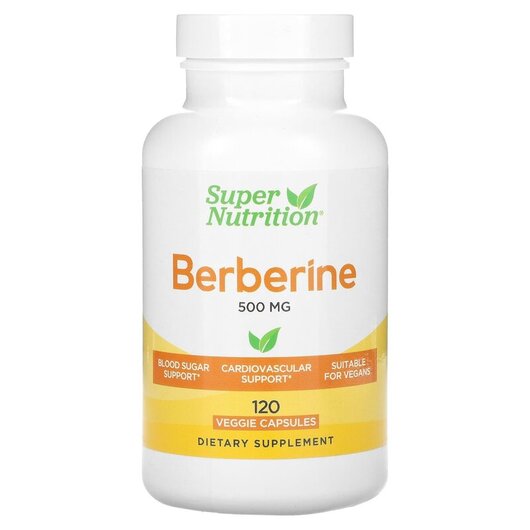 Основное фото товара Super Nutrition, Берберин, Berberine HCI 500 mg, 120 капсул