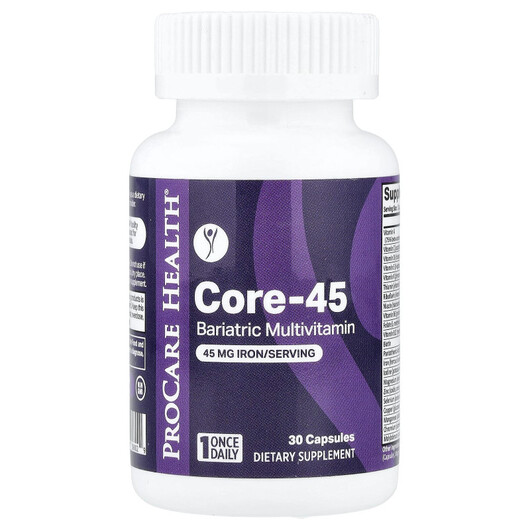 Основне фото товару Core-45 Bariatric Multivitamin, Баріатричні вітаміни, 30 капсул