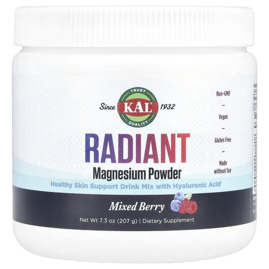 Основне фото товару KAL, Radiant Magnesium Powder Mixed Berry, Магній, 207 г