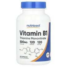 Вітамін B1 Тіамін Vitamin B1 500 mg Nutricost 120 капсул Вітамін B1 Тіамін Vitamin B1 500 mg Nutricost 120 капсул