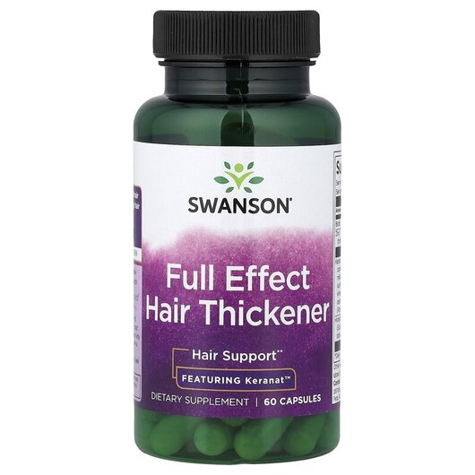 Основне фото товару Swanson, Full Effect Hair Thickener, Підтримка волосся, 60 капсул