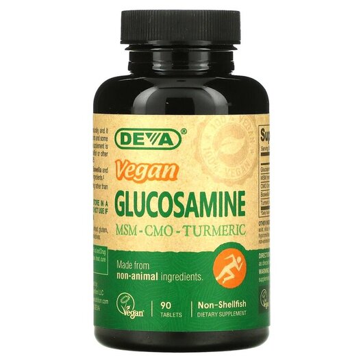 Основне фото товару Deva, Glucosamine MSM, Веганський Глюкозамин МСМ, 90 таблеток