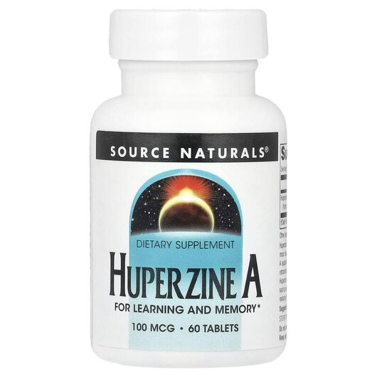 Основне фото товару Source Naturals, Huperzine A 100 mcg, Гіперзин А, 60 таблеток