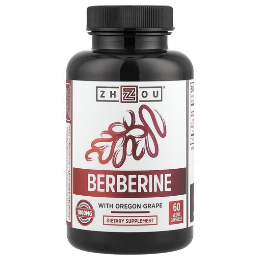 Основне фото товару Zhou Nutrition, Berberine with Oregon Grape, Берберин, 60 капсул