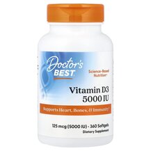 Vitamin D3 5000 IU Витамин D3 Doctor's Best 360 капсул