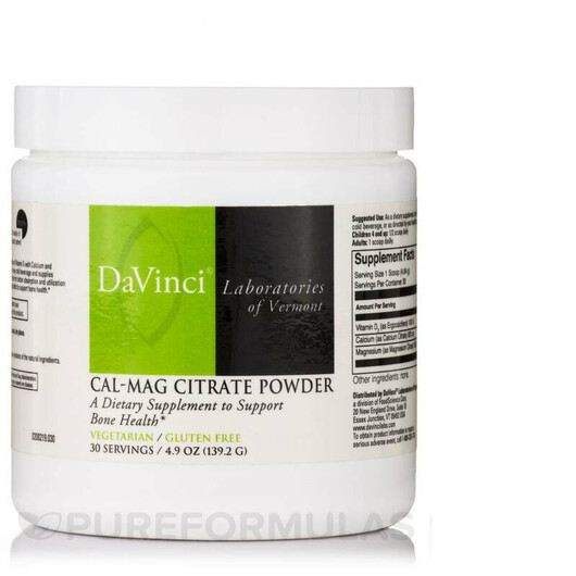 Основне фото товару DaVinci Laboratories, Cal-Mag Citrate Powder, Кальцій Магній, 139