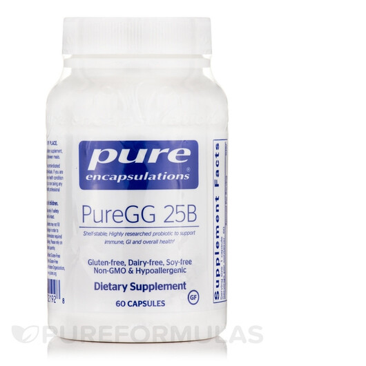 Основне фото товару Pure Encapsulations, PureGG 25B, Пробіотики, 60 капсул