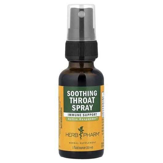 Основне фото товару Soothing Throat Spray Основне фото товару Herb Pharm, Soothing Throat Spray, Спрей для горла, 30 мл