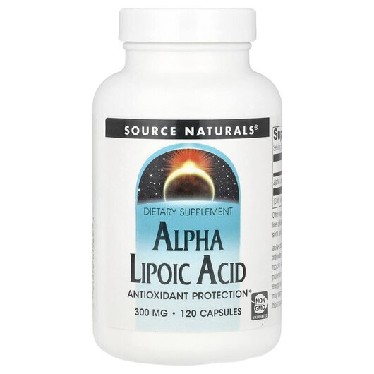 Основное фото товара Alpha Lipoic Acid 300 mg Основное фото товара Source Naturals, Альфа-липоевая, Alpha Lipoic Acid 300 mg, 120 ка