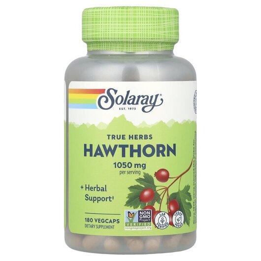 Основное фото товара Hawthorn 525 mg Основное фото товара Solaray, Боярышник 525 мг, Hawthorn 525 mg, 180 капсул
