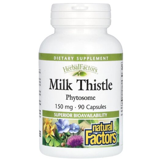 Основное фото товара Milk Thistle 150 mg Основное фото товара Natural Factors, Расторопша, Milk Thistle 150 mg, 90 капсул