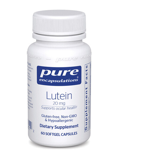 Основне фото товару Lutein 20 mg Основне фото товару Pure Encapsulations, Lutein 20 mg, Лютеїн, 60 капсул