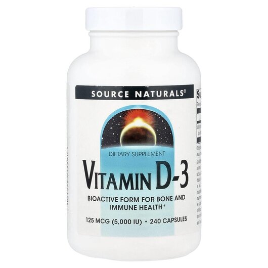 Основне фото товару Vitamin D-3 5000 IU 240, Вітамін D-3 5000 МО, 240 капсул