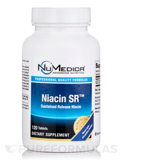 Основное фото товара NuMedica, Витамин B3 Ніацин, Niacin SR, 120 таблеток