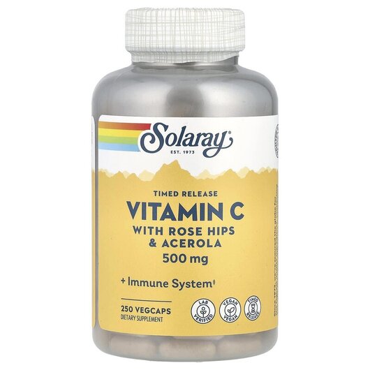 Основное фото товара Solaray, Витамин С 500 мг, Timed Release Vitamin C 500 mg, 250 ка