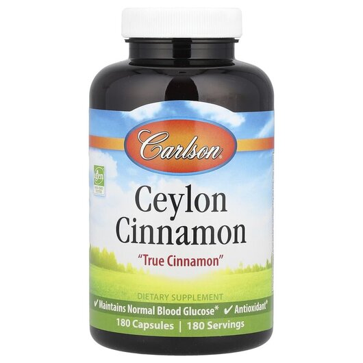 Основное фото товара Carlson, Экстракт корицы, Ceylon Cinnamon, 180 капсул
