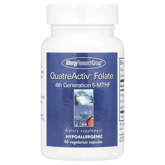 Основное фото товара QuatreActiv Folate 4th Generation 5-MTHF Основное фото товара Метилфолат, QuatreActiv Folate 4th Generation 5-MTHF, 90 капсул